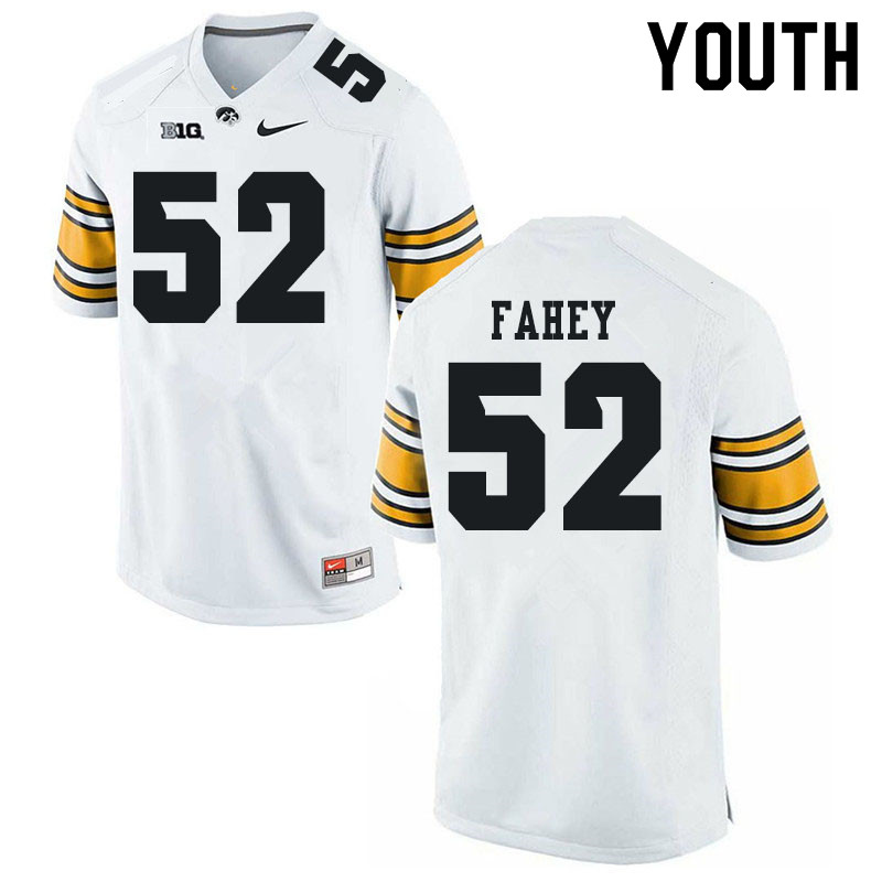 Youth #52 Asher Fahey Iowa Hawkeyes College Football Jerseys Sale-White - Click Image to Close